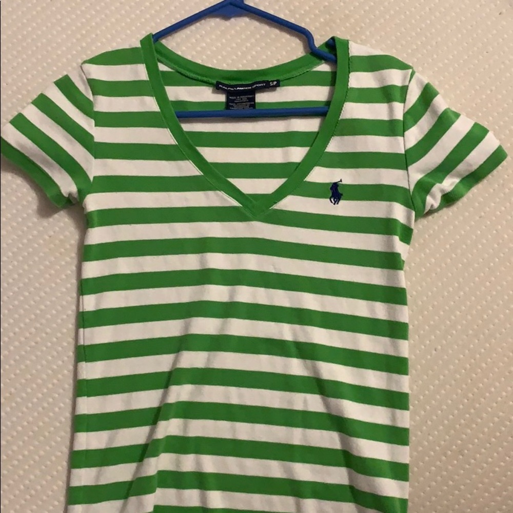 Ralph Lauren Sport green striped top